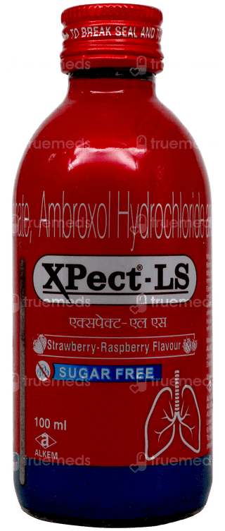 Xpect Ls Strawberry Raspberry Flavour Sugar Free Expectorant 100Ml